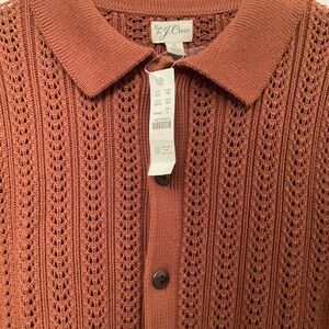J. Crew Men's Rust short sleeve Sweater polo button down